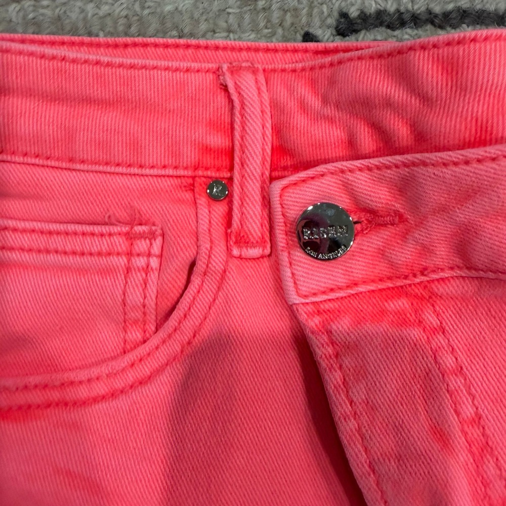 Risen Jeans NWT Coral Pink High Rise Frayed Cutoff Denim Shorts XL RDS6004 Neon - Picture 2 of 10
